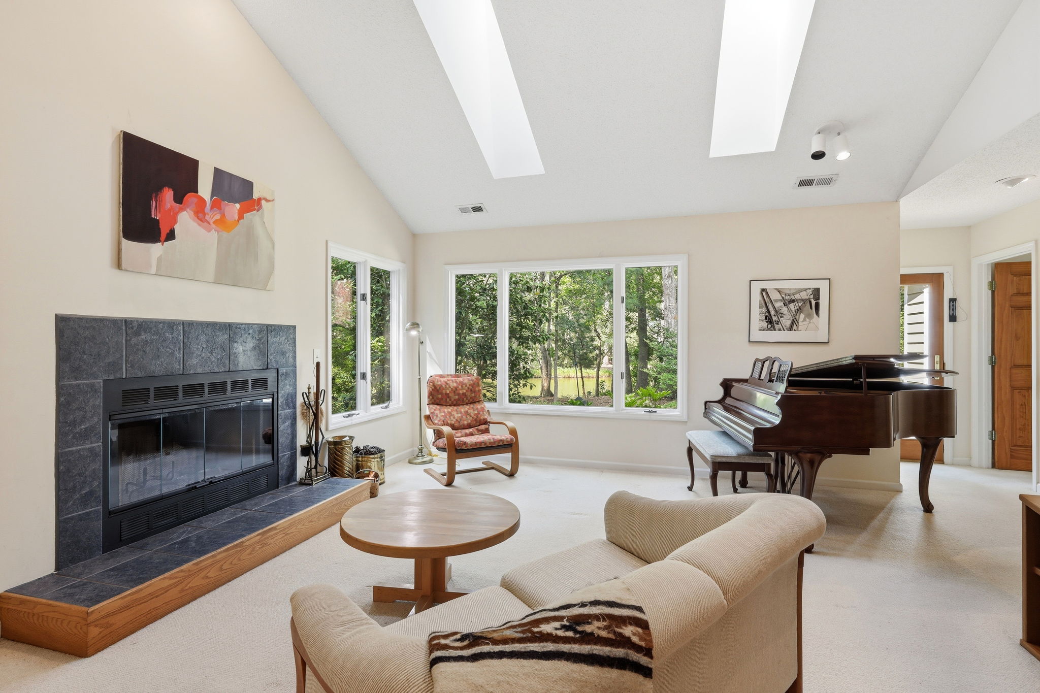 Living room with fireplace