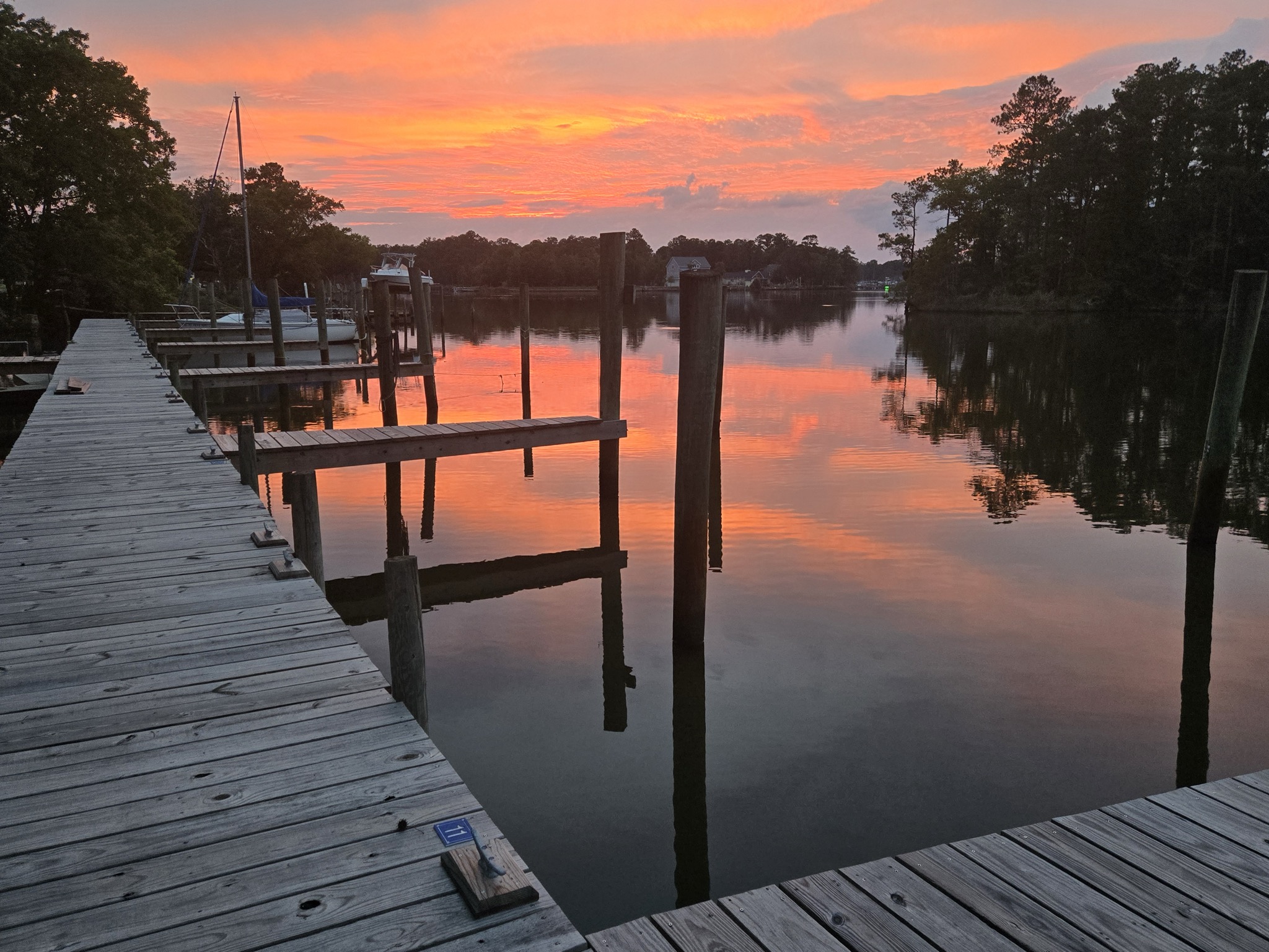 Sunset from the private dock